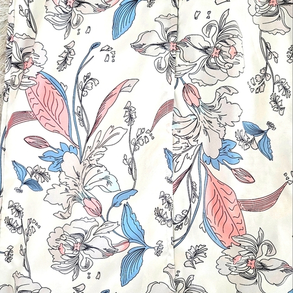 NWT Fabrik Wide Leg White, Pink and Blue Floral Print Jumpsuit. - Picture 8 of 13
